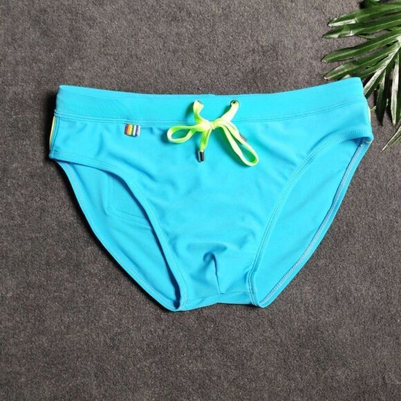 Men's Sexy Swim Briefs Resort Wear Light Blue Size L - Picture 5 of 9